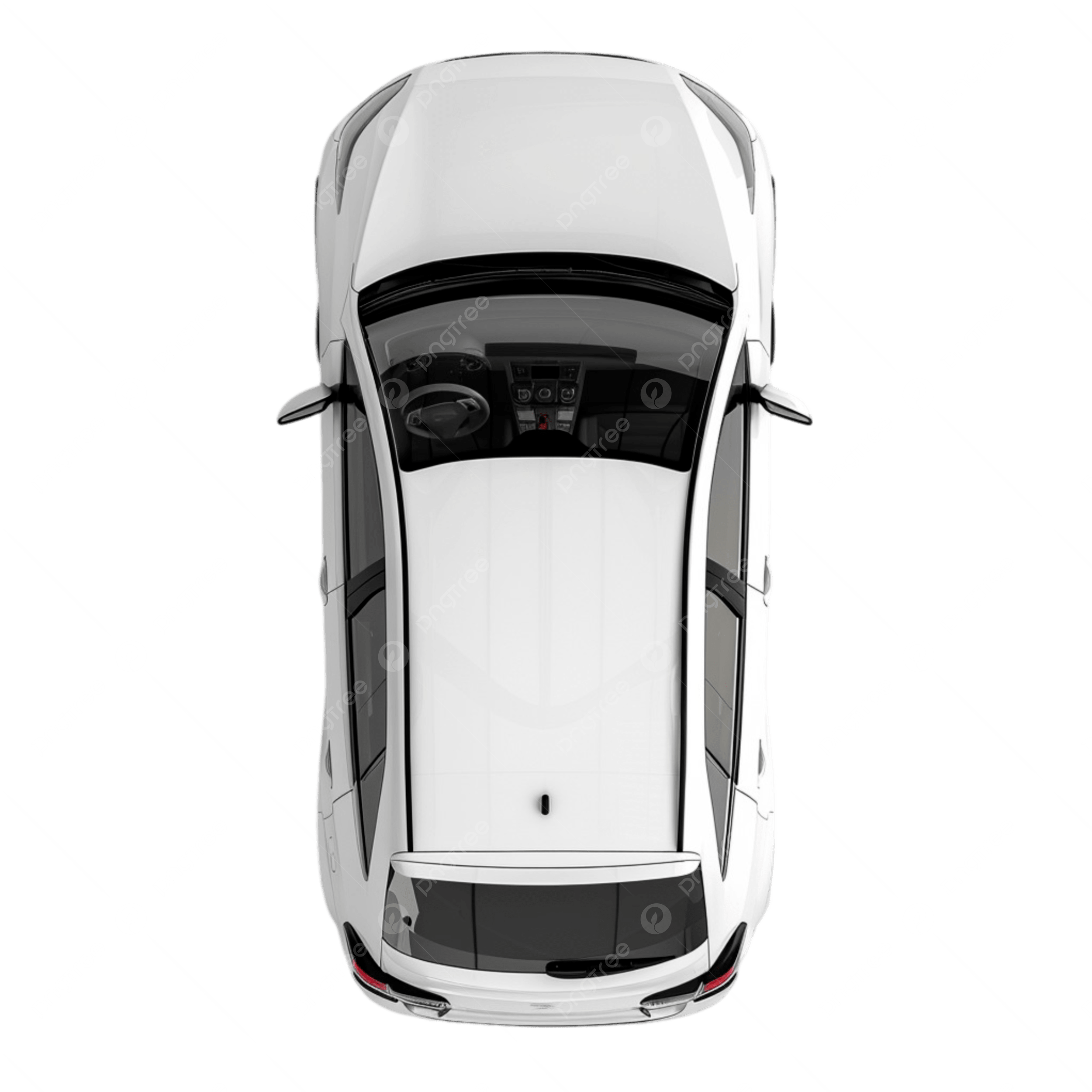 Vue de dessus d'une voiture